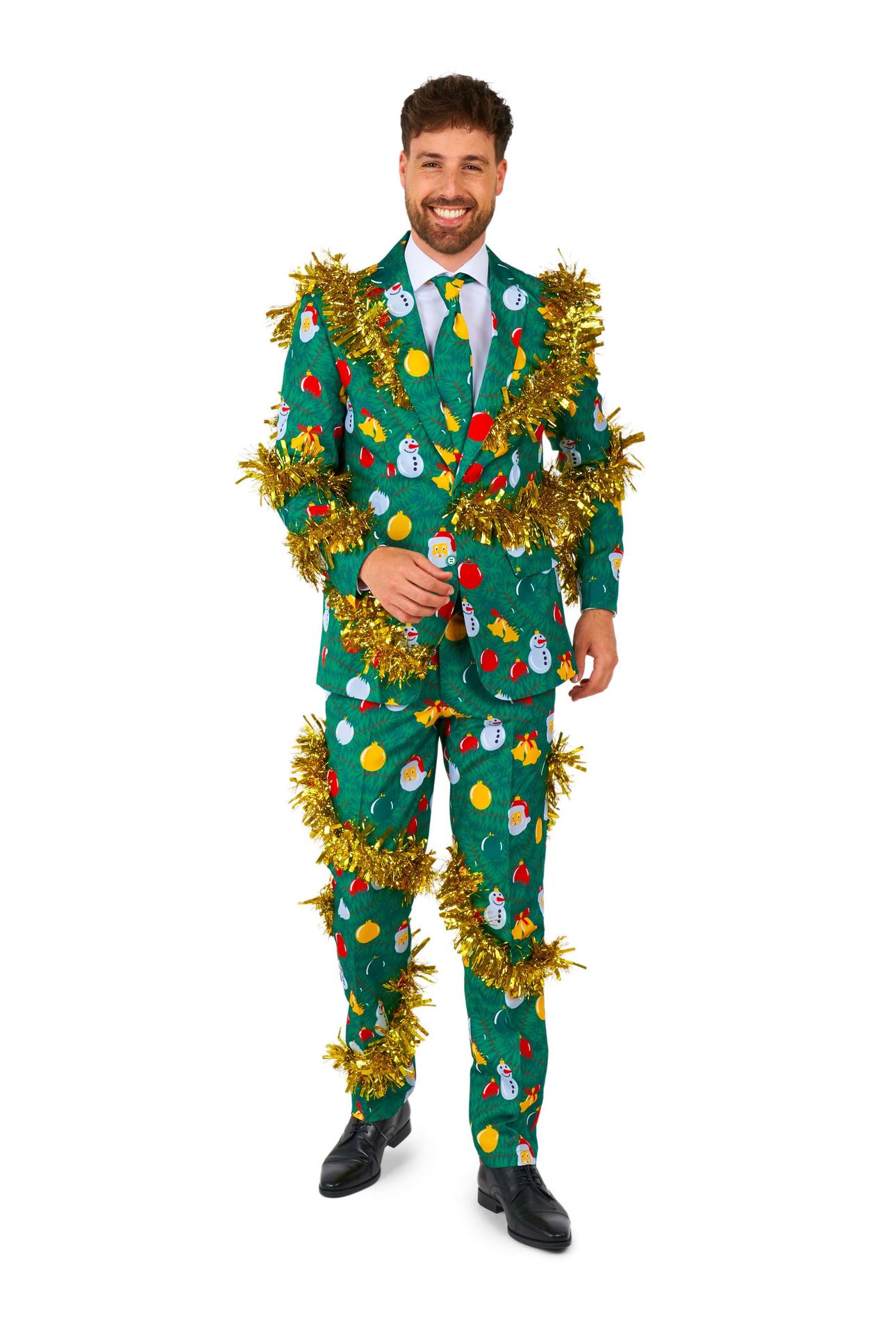 Suitmeister Men's Pak Gouden Slinger Christmas Decoratie Groen