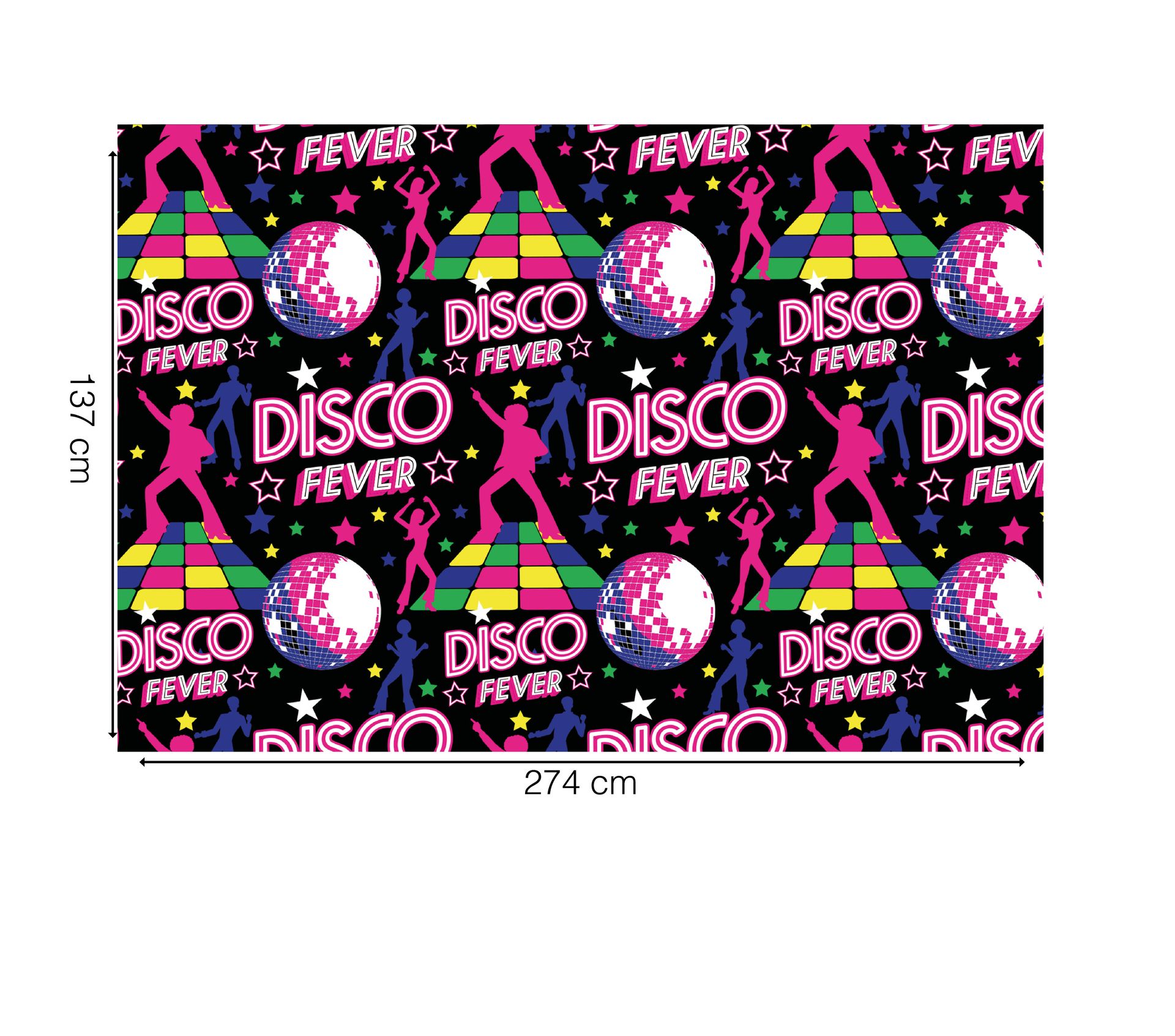 Tafelkleed retro disco 137 x 274 cm