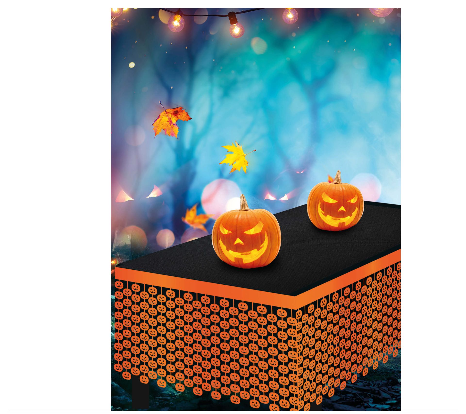 Tafelrok metallic pompoen 400 x 70 cm halloween