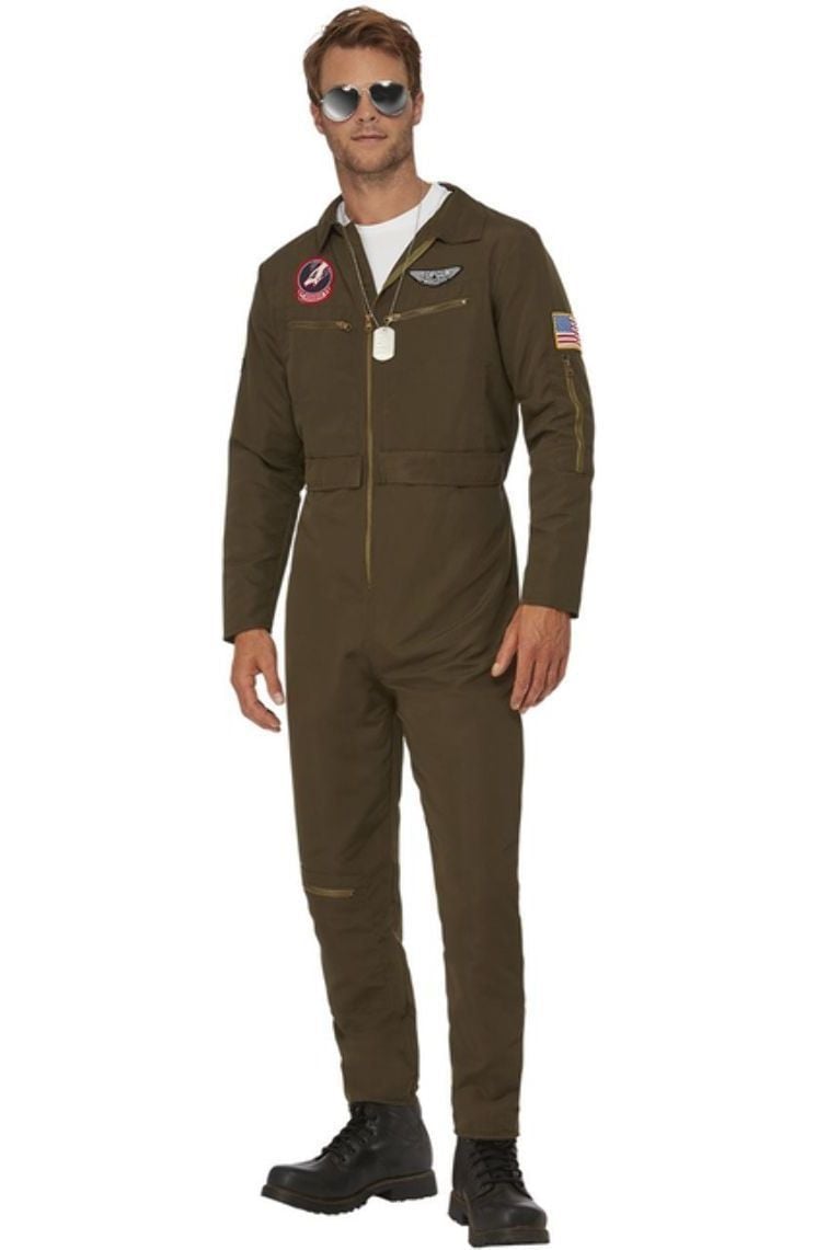 Top Gun Maverick Men Aviator Kostuum Mannen Bruin