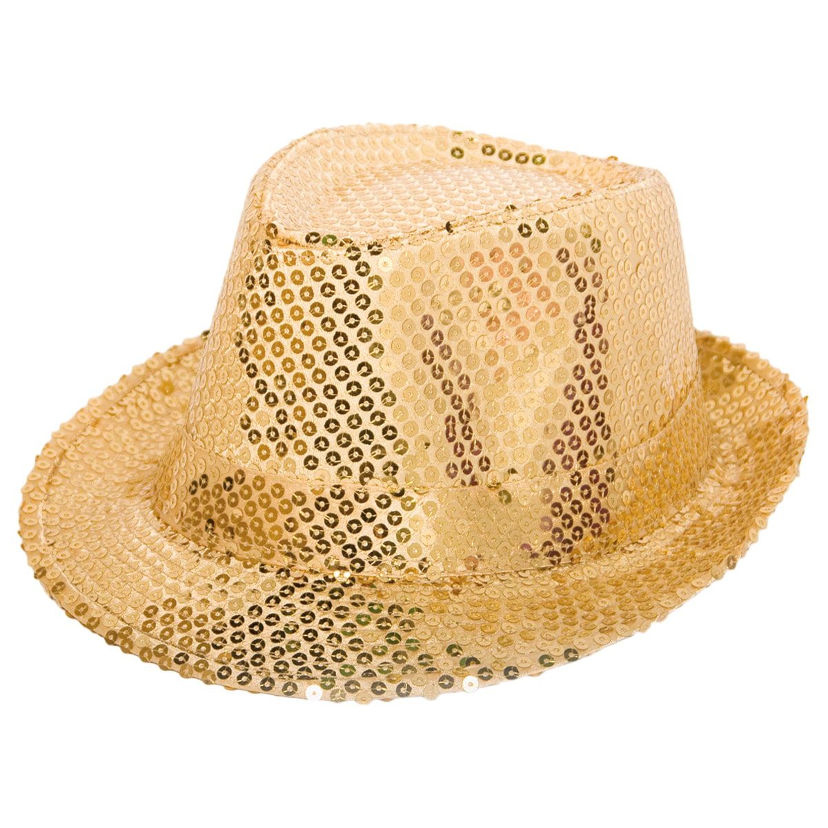 Trilby pailletten hoed goud