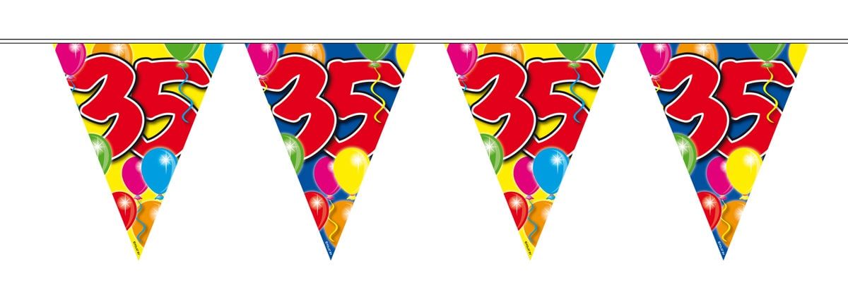 Verjaardag 35 jaar balloons vlaggenlijn 10 meter