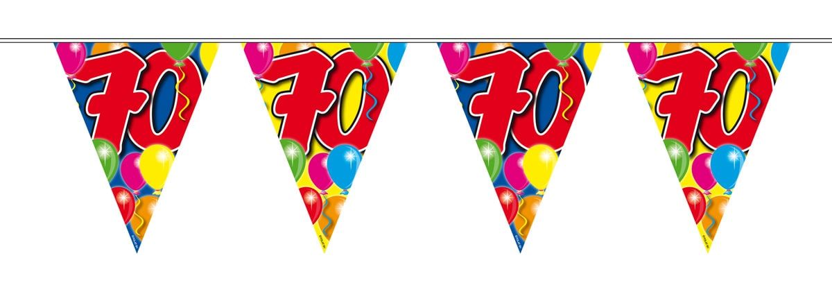 Verjaardag 70 jaar balloons vlaggenlijn 10 meter