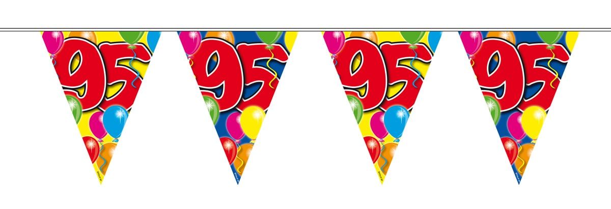 Verjaardag 95 jaar balloons vlaggenlijn 10 meter