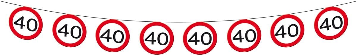 Verkeersbord 40 jaar vlaggenlijn 12 meter