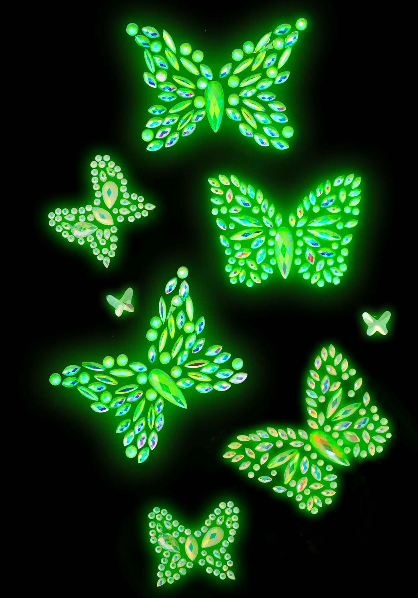 Vlinder Aurelia glow in the dark body jewels