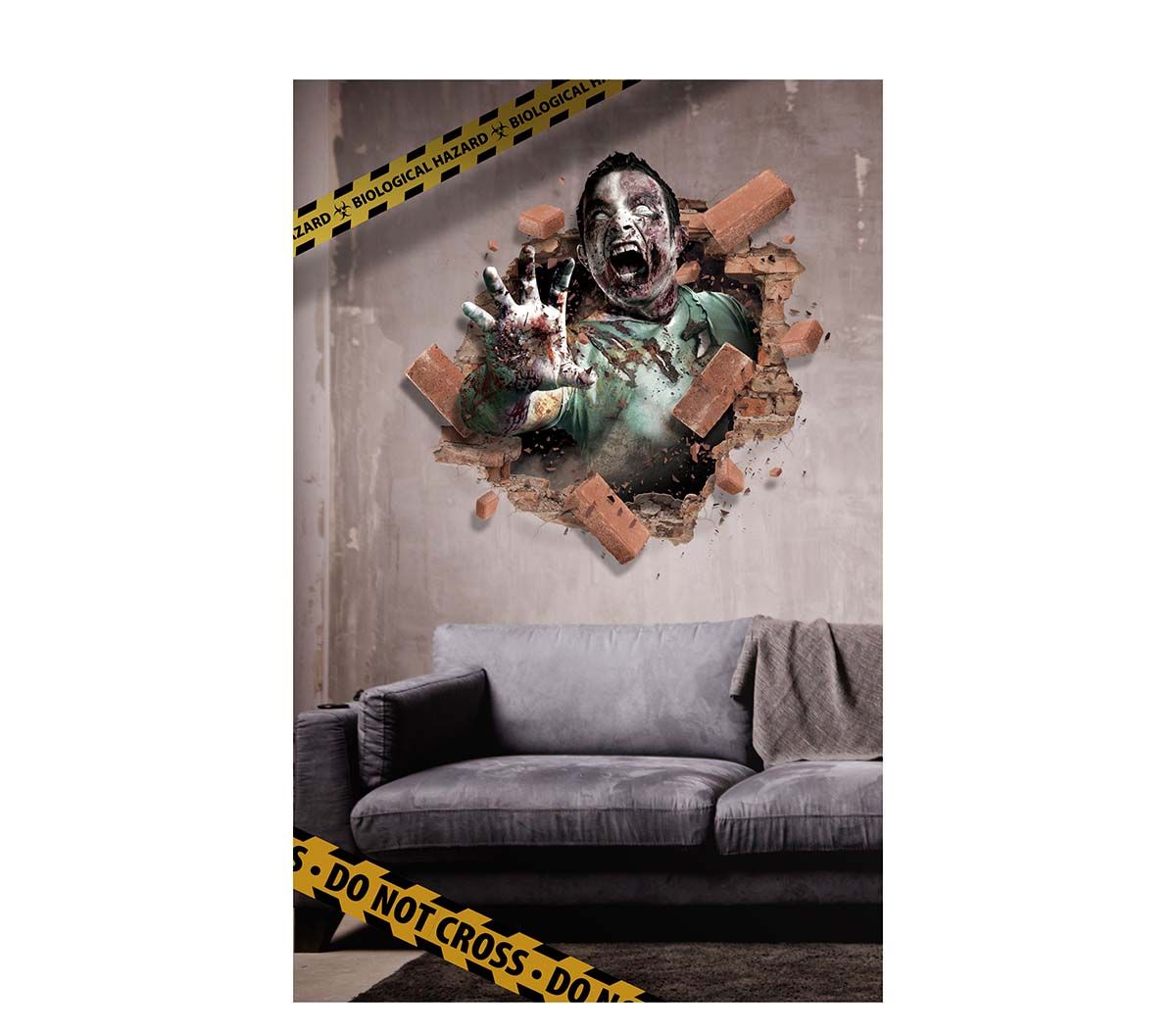 Wanddecoratie zombie 70 x 80 cm halloween