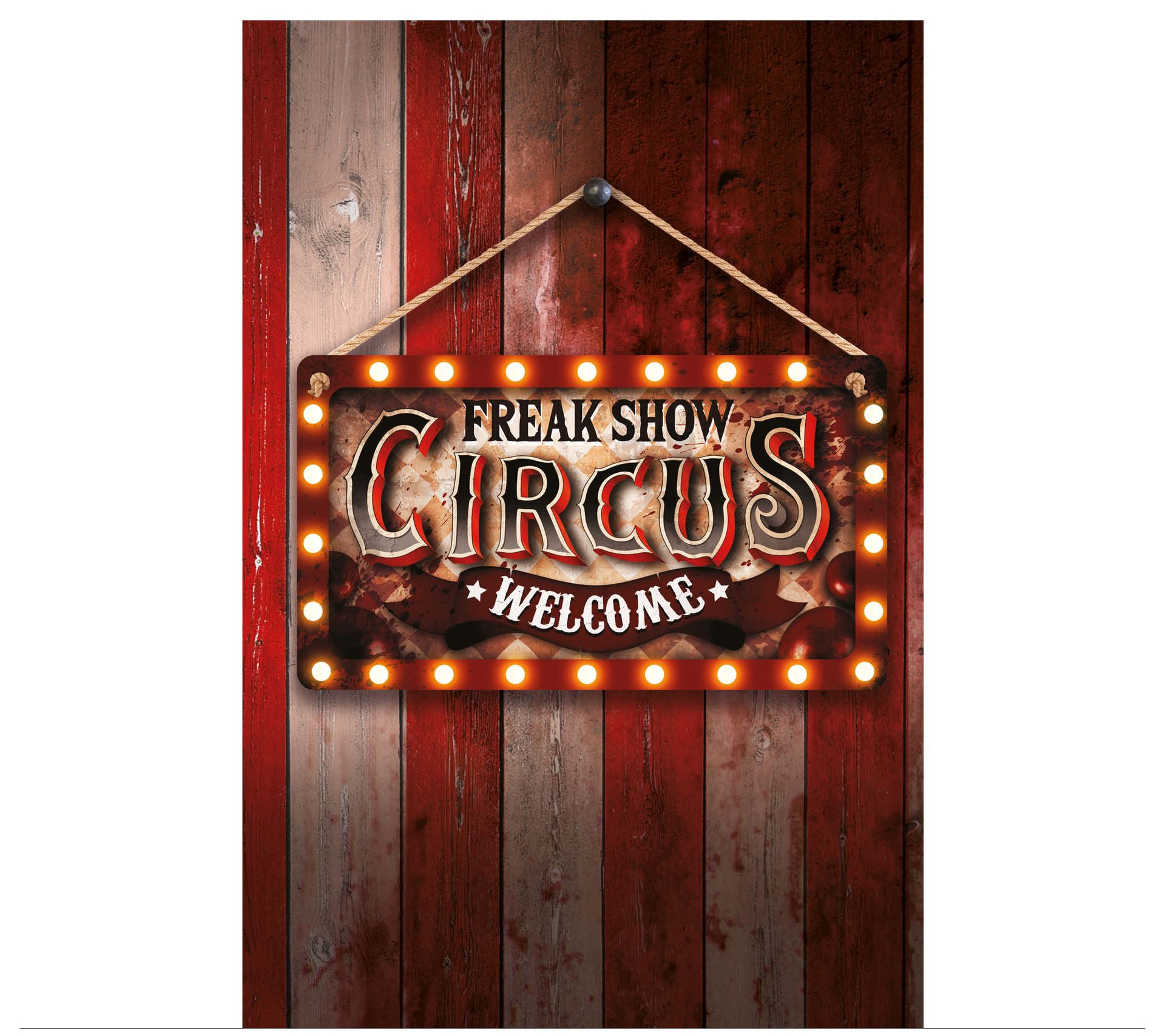 Welkom bord horror circus 35 x 20 cm halloween