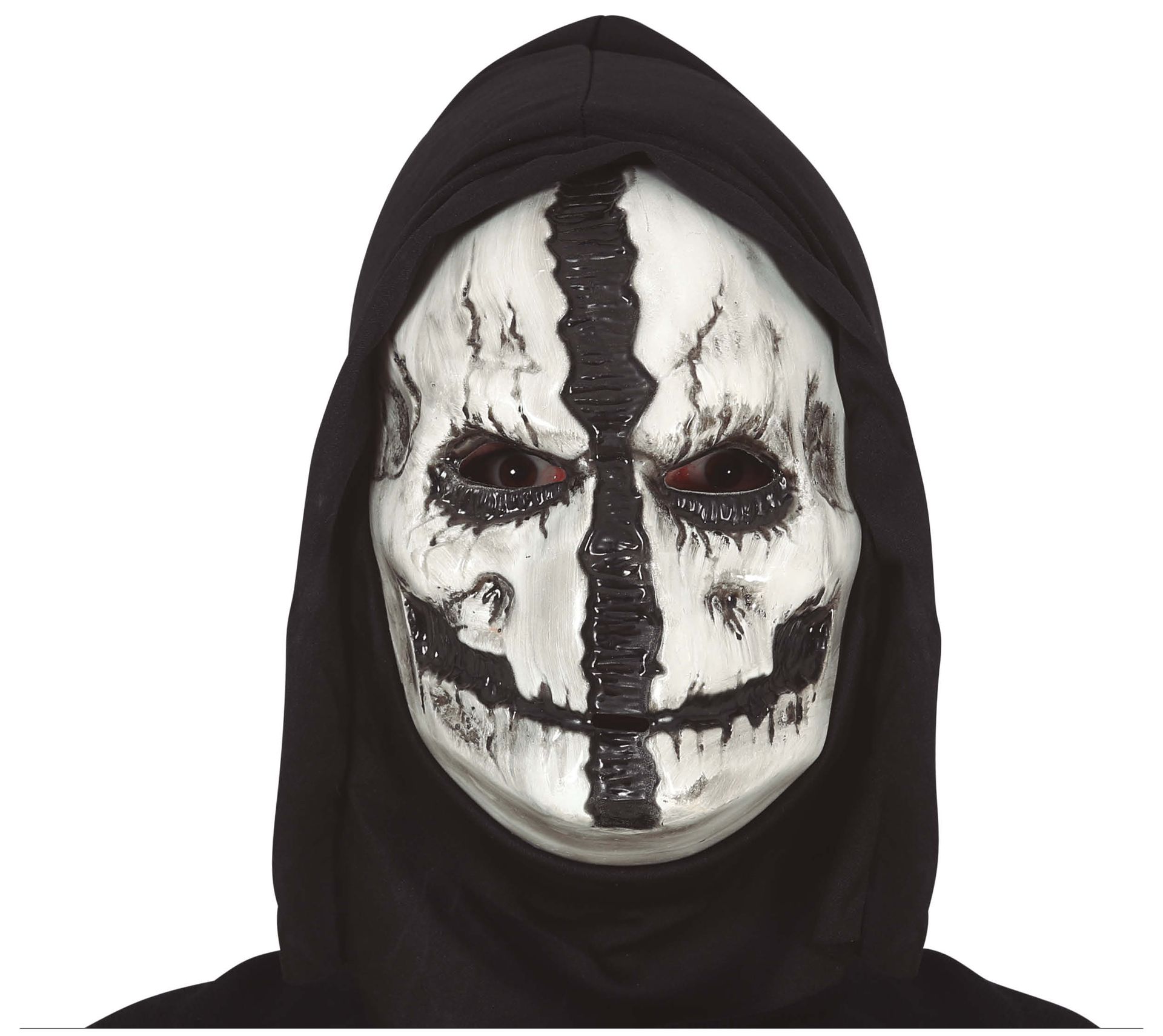 Wit doodshoofd masker met kap halloween