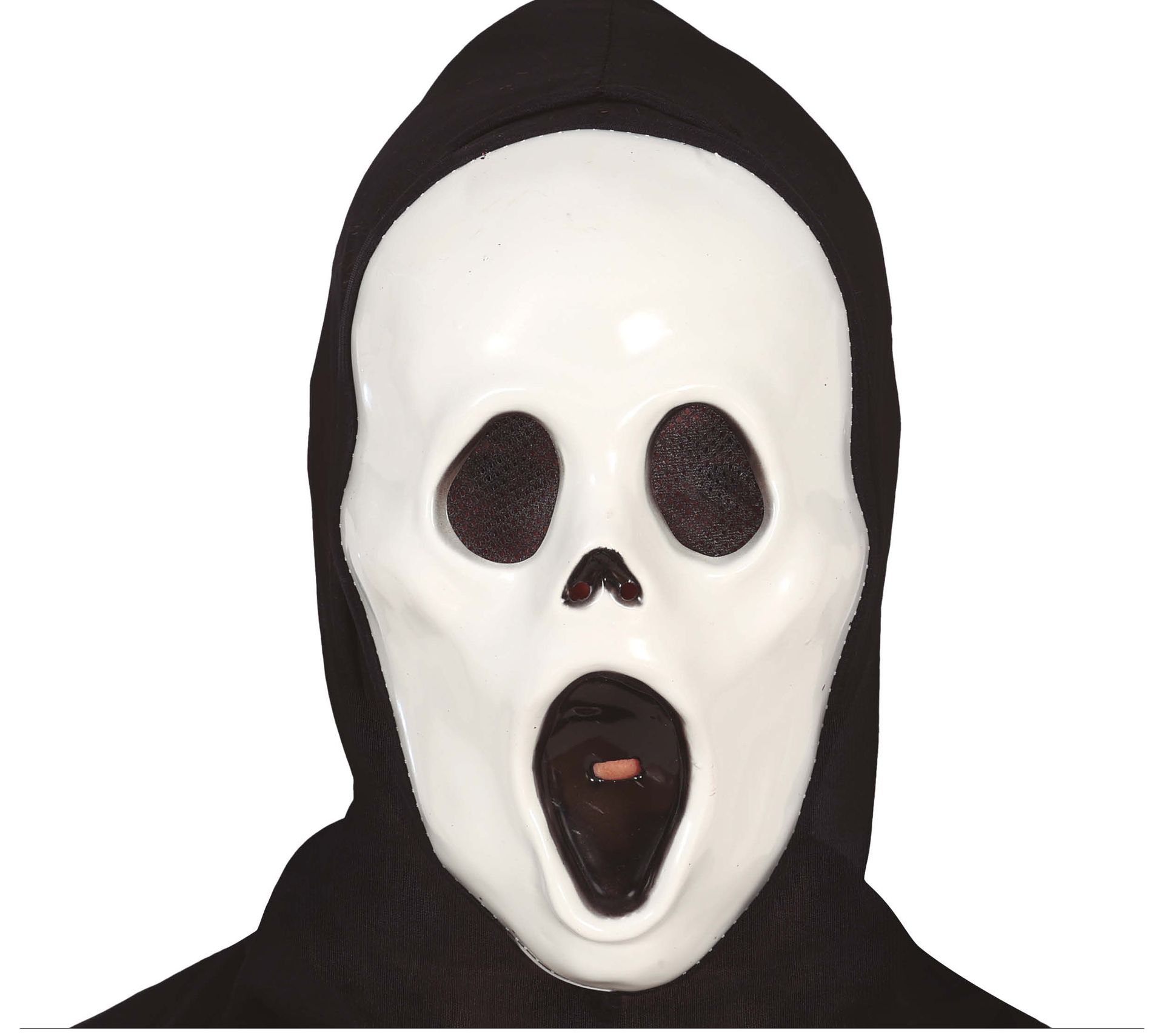 Wit spook masker met kap halloween