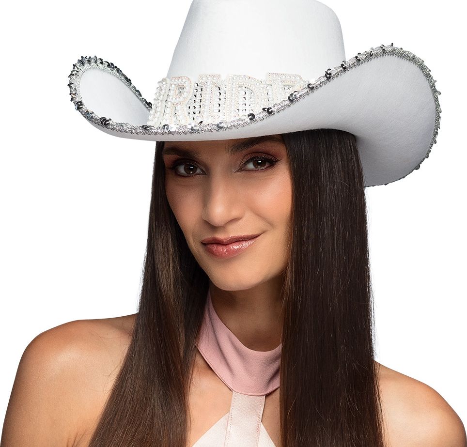 Witte Bruid cowboyhoed 'Bride'