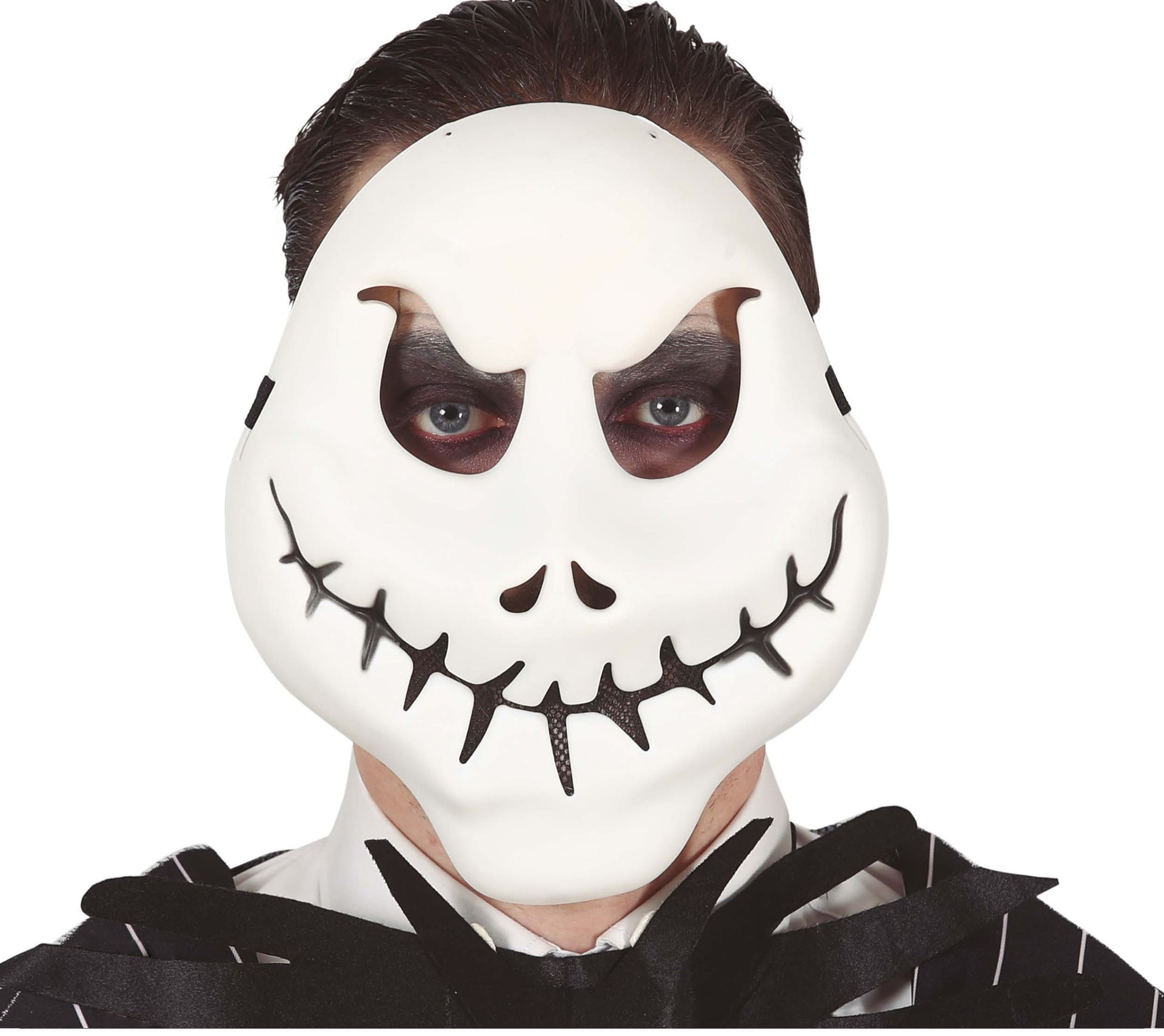 Witte geest grijnzend masker halloween