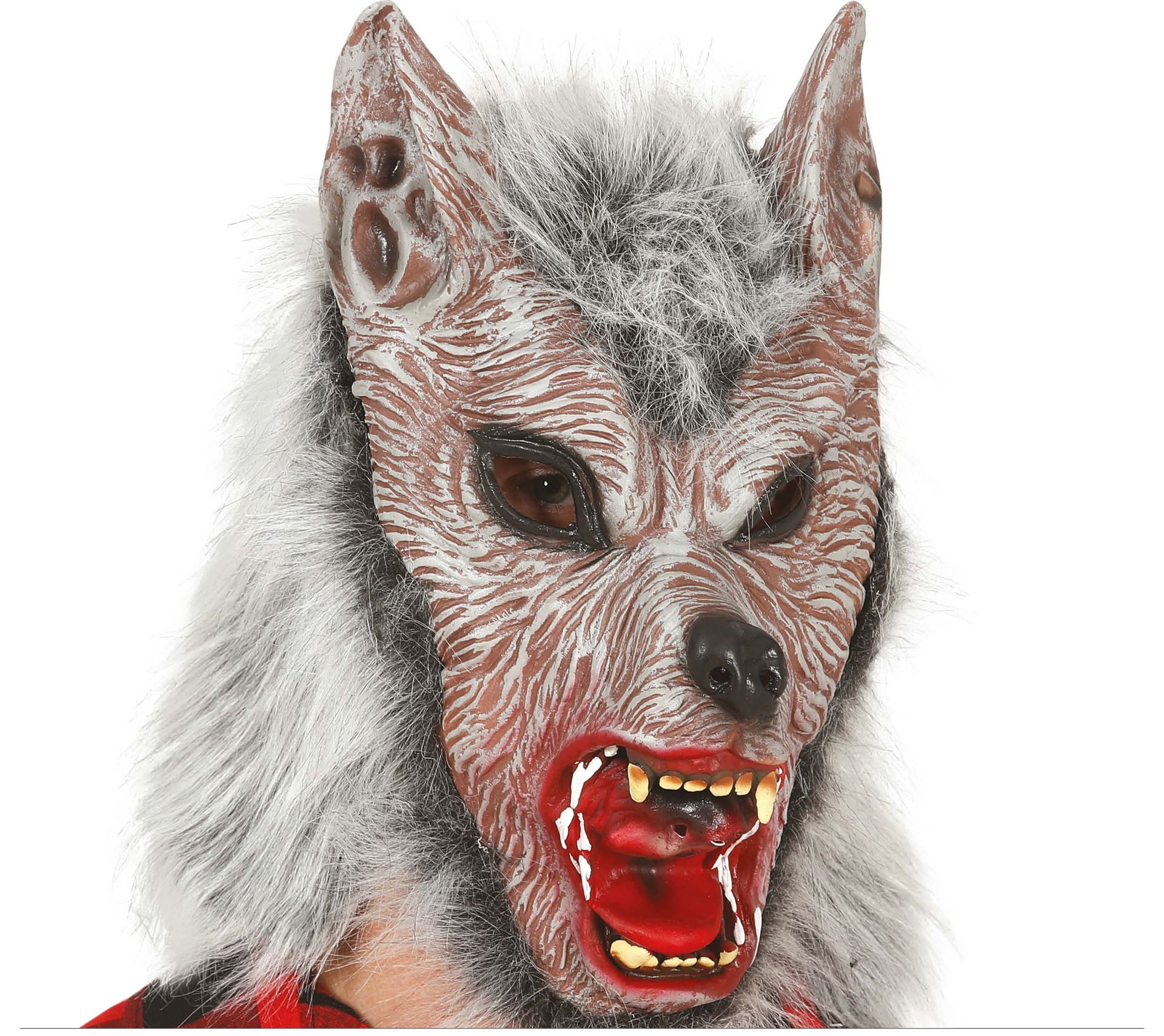 Wolf masker met haar latex halloween