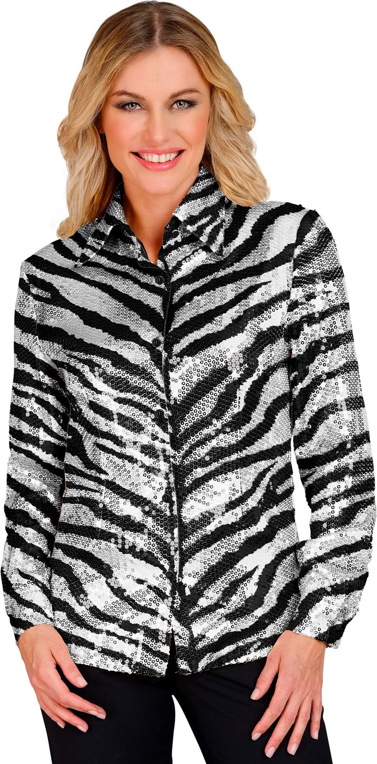 Zebraprint pailletten blouse