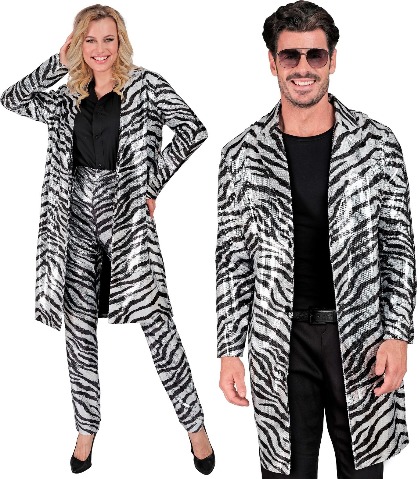 Zebraprint pailletten jas