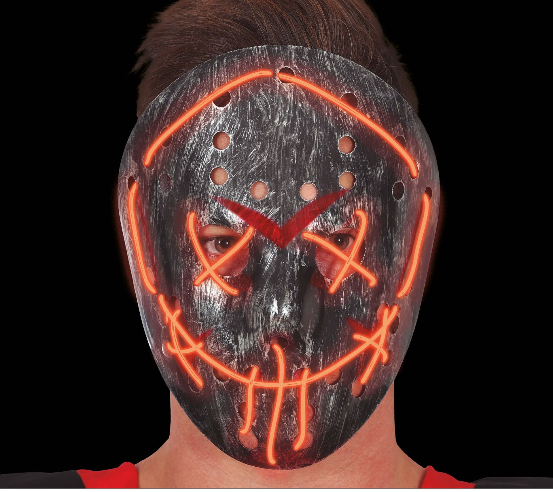 Zilveren Jason Voorhees verlicht masker halloween