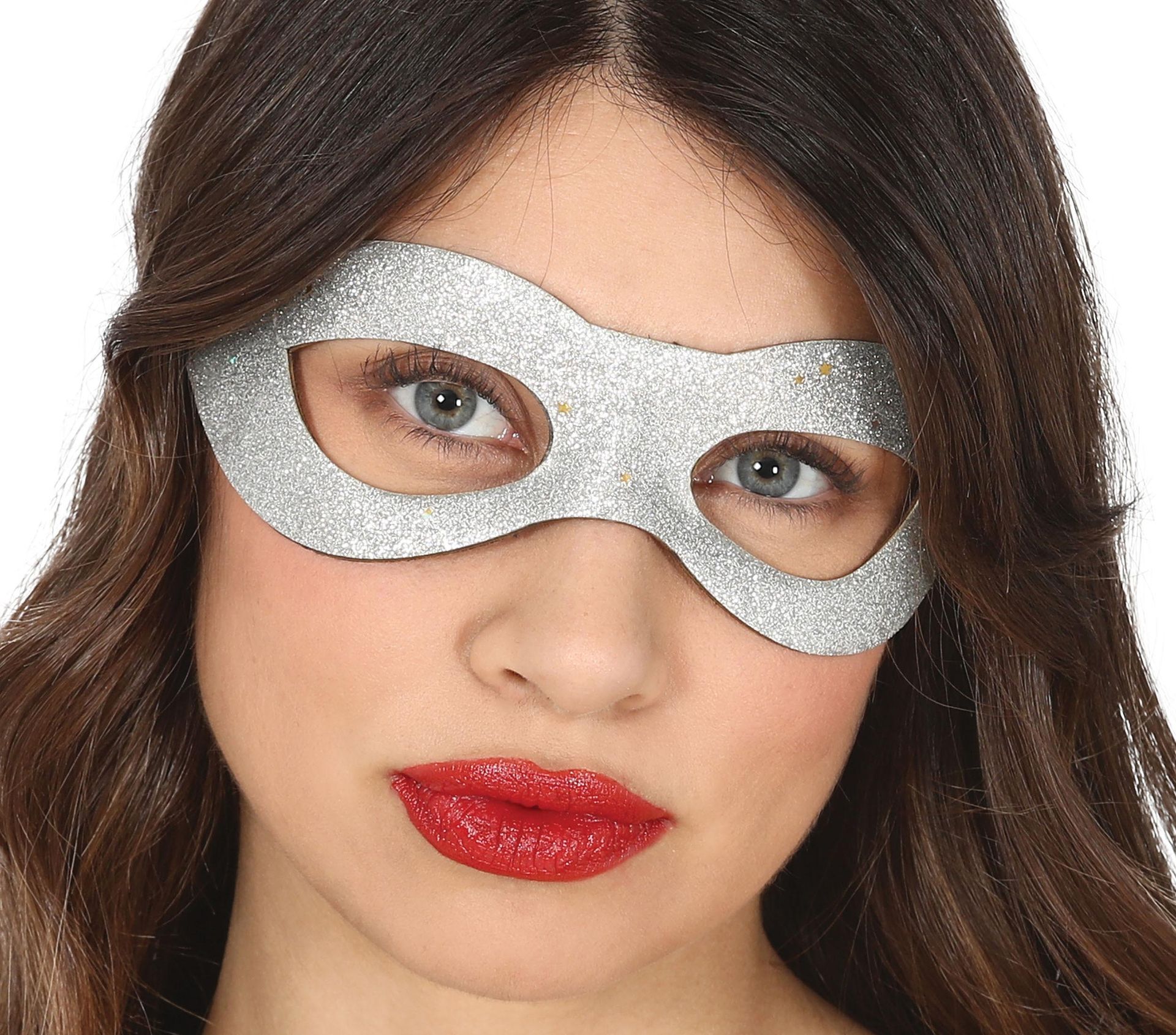 Zilveren masker met glitters