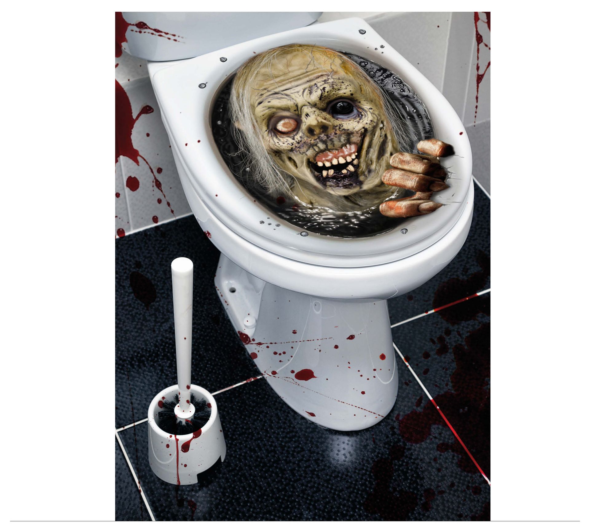 Zombie toilet decoratie 30 x 40 cm