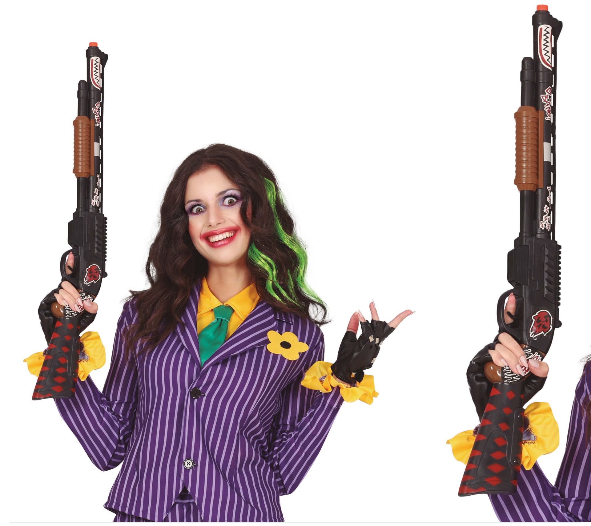 Zwarte The Joker shotgun 65 cm halloween