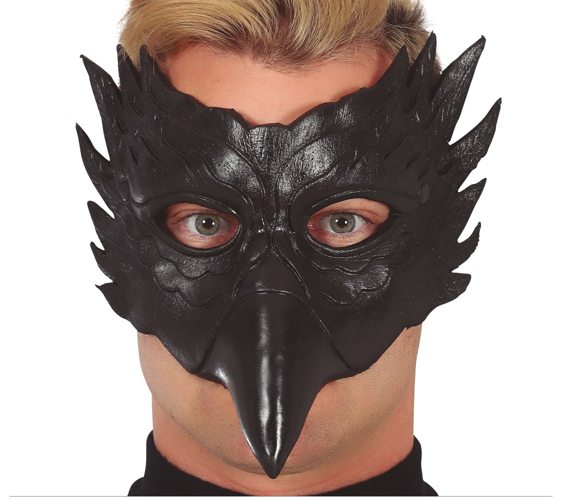 Zwarte uil halfmasker halloween